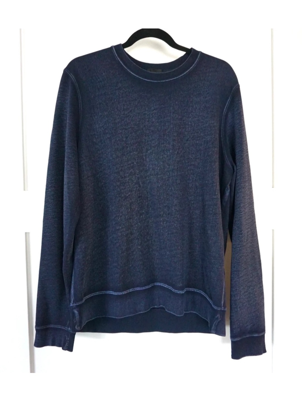 ATM Anthony Thomas Melillo Mens Crewneck Cotton Vintage Wash Navy Medium